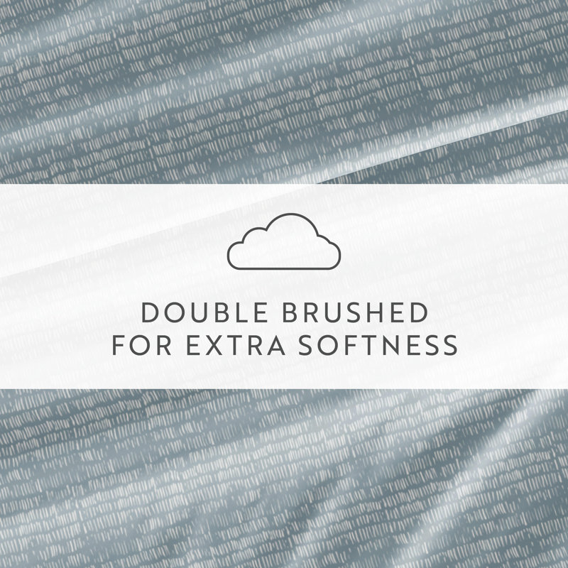 Full Size Sky Blue Geometric Microfiber Sheet Set