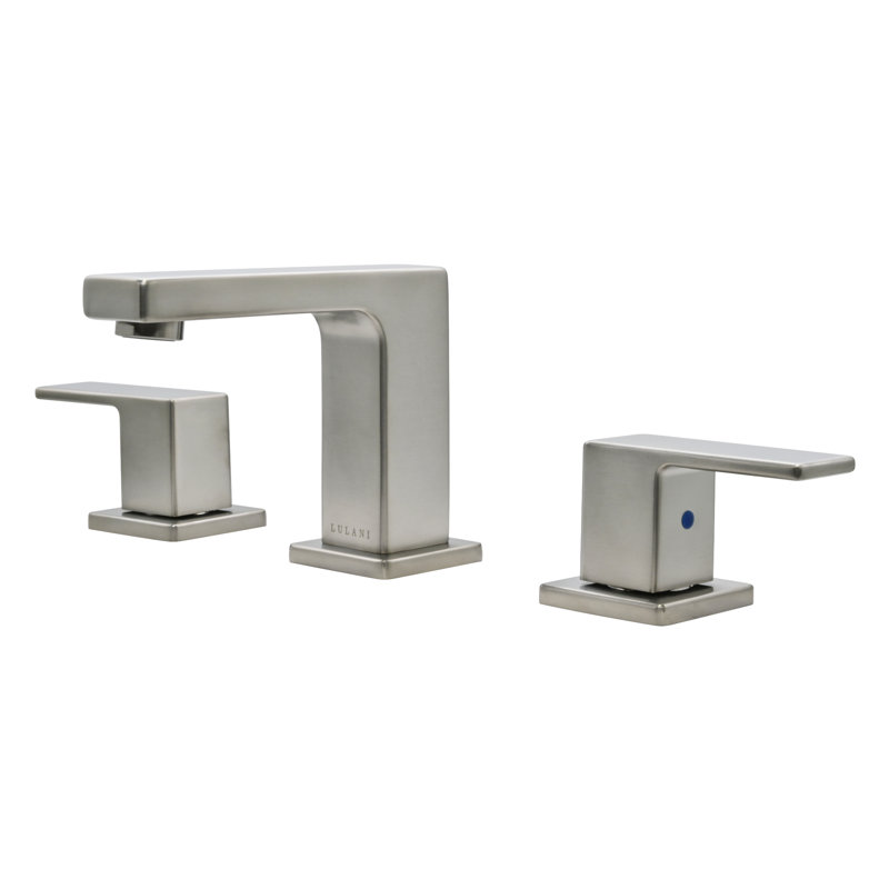 Robinet de salle de bain espacé avec ensemble de bonde Lulani, Nickel brossé