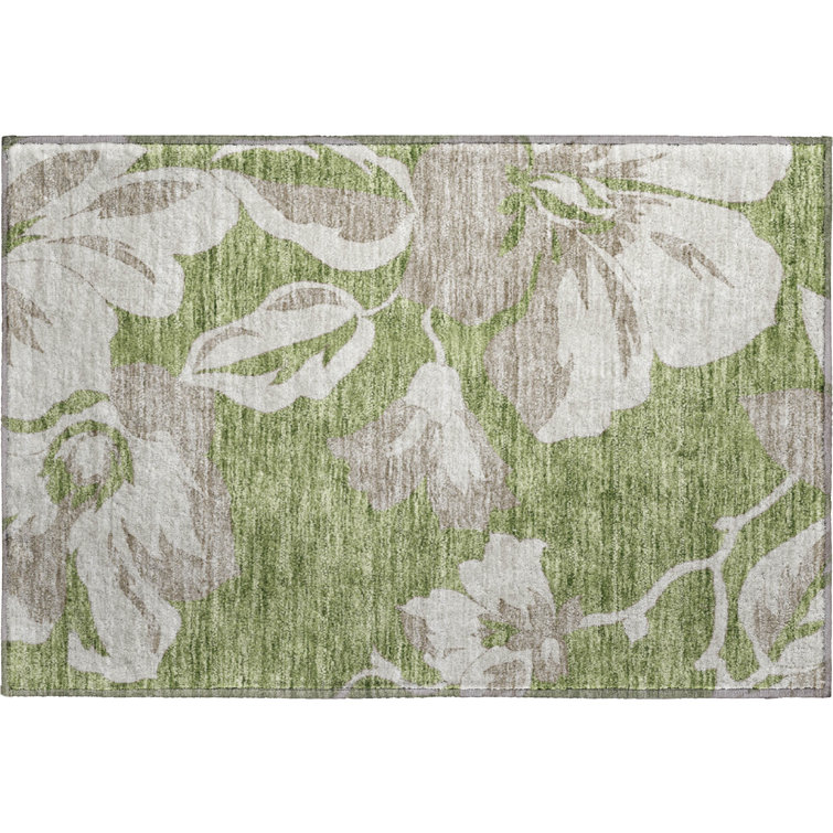 Premium Machine Washable Prisco Olive Rug