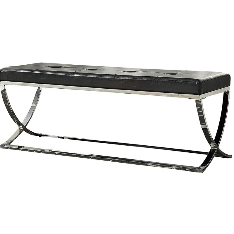 Banc noir élégant avec finition et surface pour un espace élégant