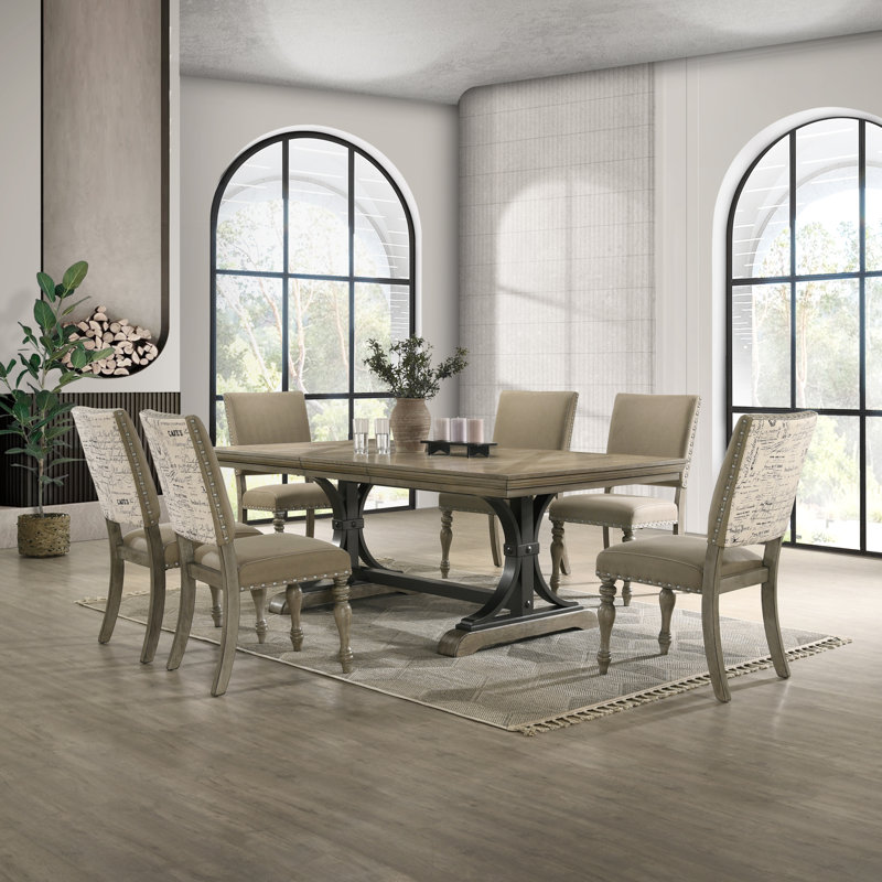 Ensemble de salle à manger extensible Dasher, 7 pièces : 1 table, 6 chaises