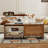 43.3'' W Mid Century Modern Rectangular Coffee Table With Storage And Sliding Door