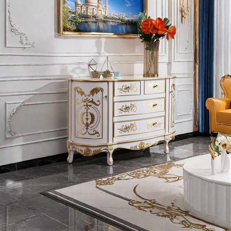 European style semi-round large capacity sideboard