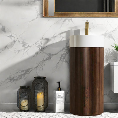 Meuble-lavabo moderne (avec meuble-lavabo et lavabo), 16 po