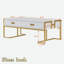 Modern Rectangular Coffee Table With 4 Drawers And Gold Base-1111542704