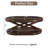 44 Inch Wood Oval Coffee Table With X-Shaped Base,Cocktail Table With Open Storage, Sofa Center Table For Living Room, Home Office,  Espresso-1625924511