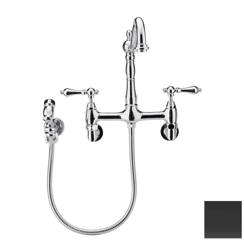 Robinet de cuisine à poignée double Bridge avec accessoires, Bronze huilé