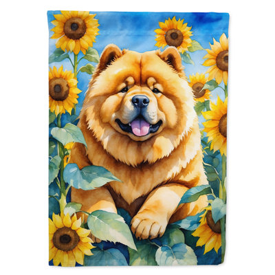 Alaskan Malamute in Sunflowers House Flag