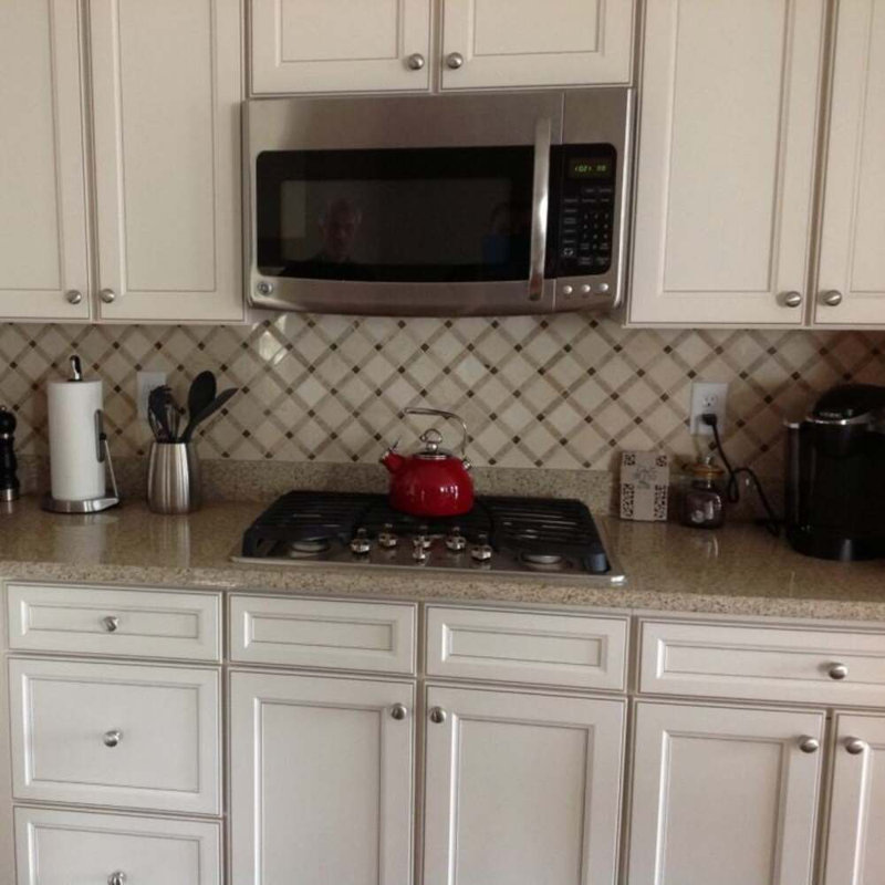 Imperial Blend Polished Marble Mosaic Tile, Woodland/Beige