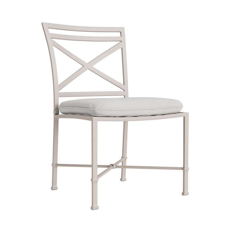 Venetian Outdoor Dining Side Chair, White, Fusion Dove, Dove Smooth