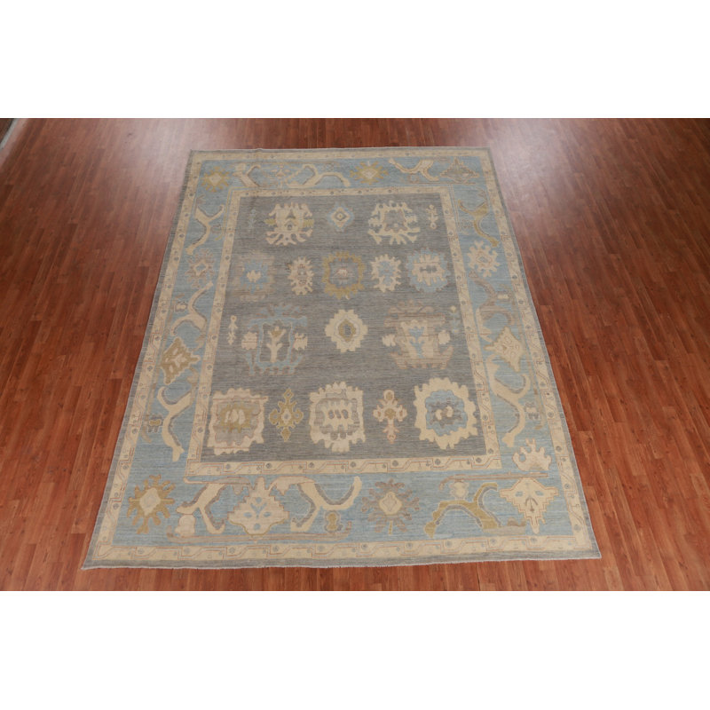Tapis oriental gris Oushak 9x12