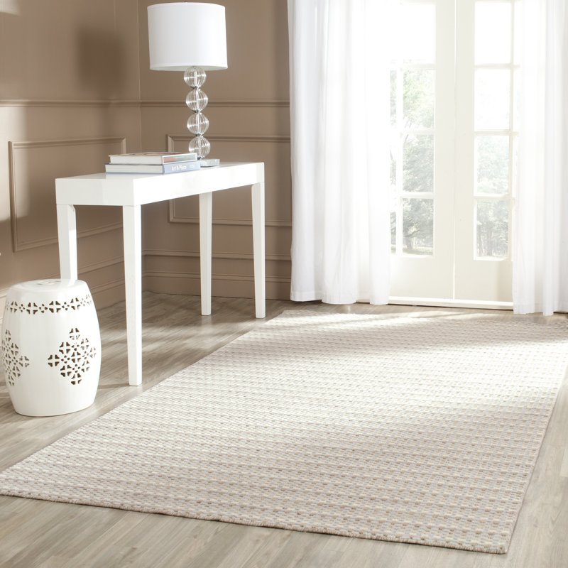 Tapis ivoire en laine tissé à la main Morano, Rectangle 6 pi x 9 pi