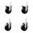 4 Inch Hard Rubber Swivel 7/8 Inch Square Stem Caster Set 2 Total Lock Brakes