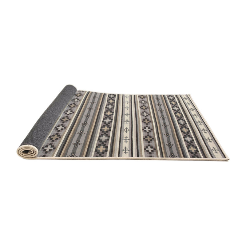 Tapis gris/gris clair contemporaine, Rond 6 pi
