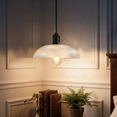 1-light Dimmable Crystal Dome Pendant