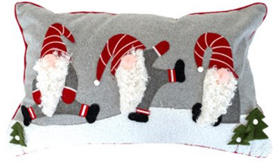 Akima Abstract Grey/Red Cushion