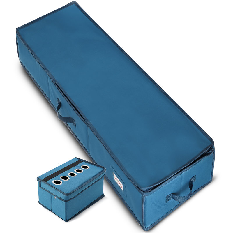 Grand range-papier de Noël de qualité supérieure avec boîte à ruban, Bleu