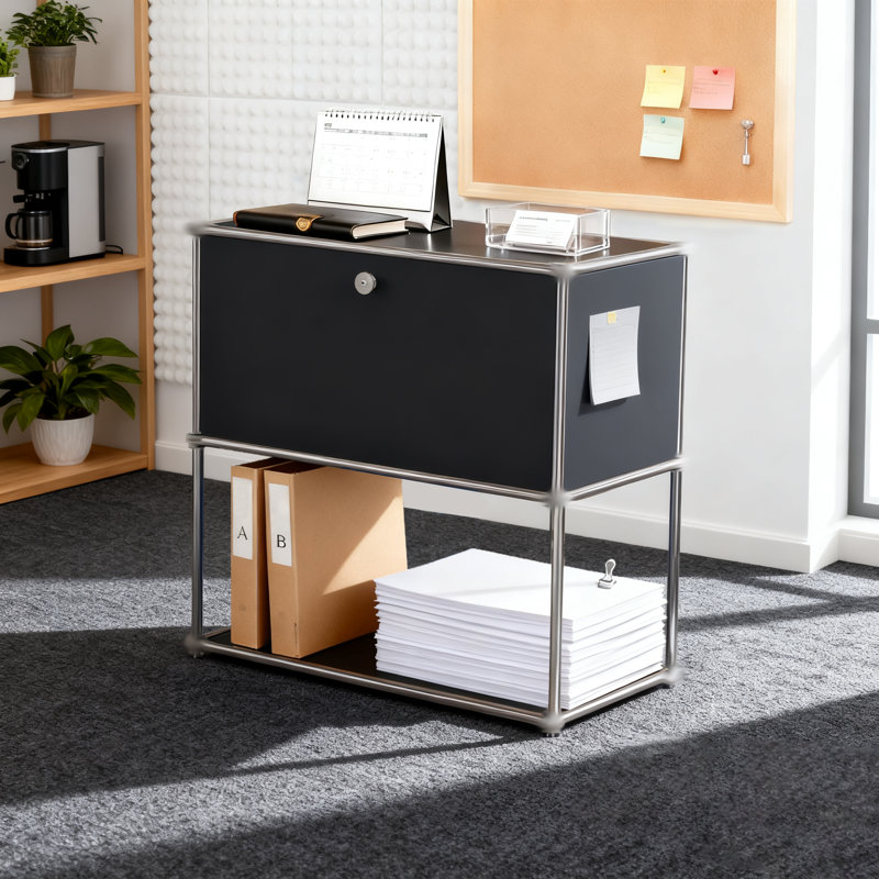Armoire de rangement modulaire en métal avec tablettes réglables, Noir