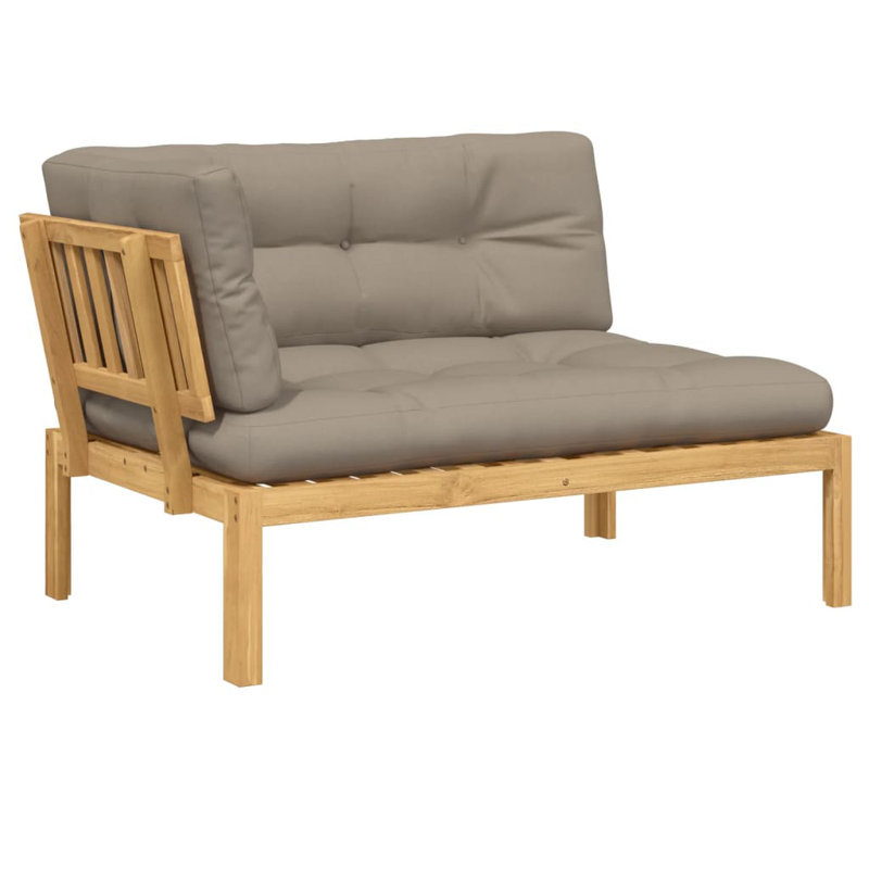 Canapé d'angle avec coussins Ebern Designs, Taupe