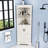 Modern Space-Saving Corner Bathroom Storage Cabinet with Open Shelf and Hidden Storage-1127015780