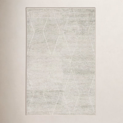Flensburg Light Blue Ivory Hand-Knotted Rug