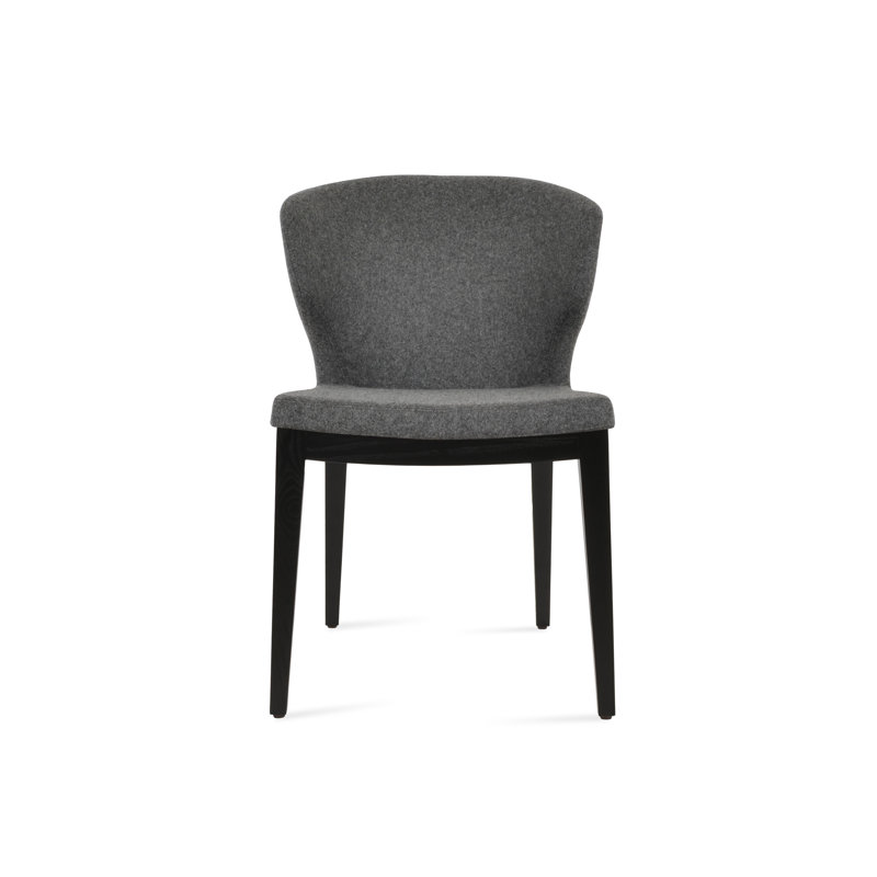 Amed Plus Wood Chair, Dark Grey Wool, Wenge