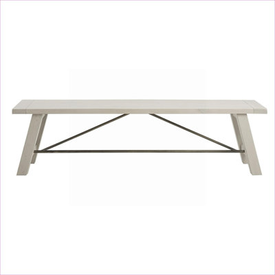 Dining Room Extra Seating Solid Wood Dining Bench, White Finish, 3 Person Seating, 66 Inch Wide