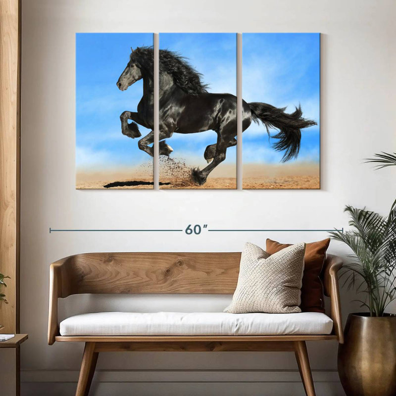 Cheval frison Brampt, H 32 po x l 50 po