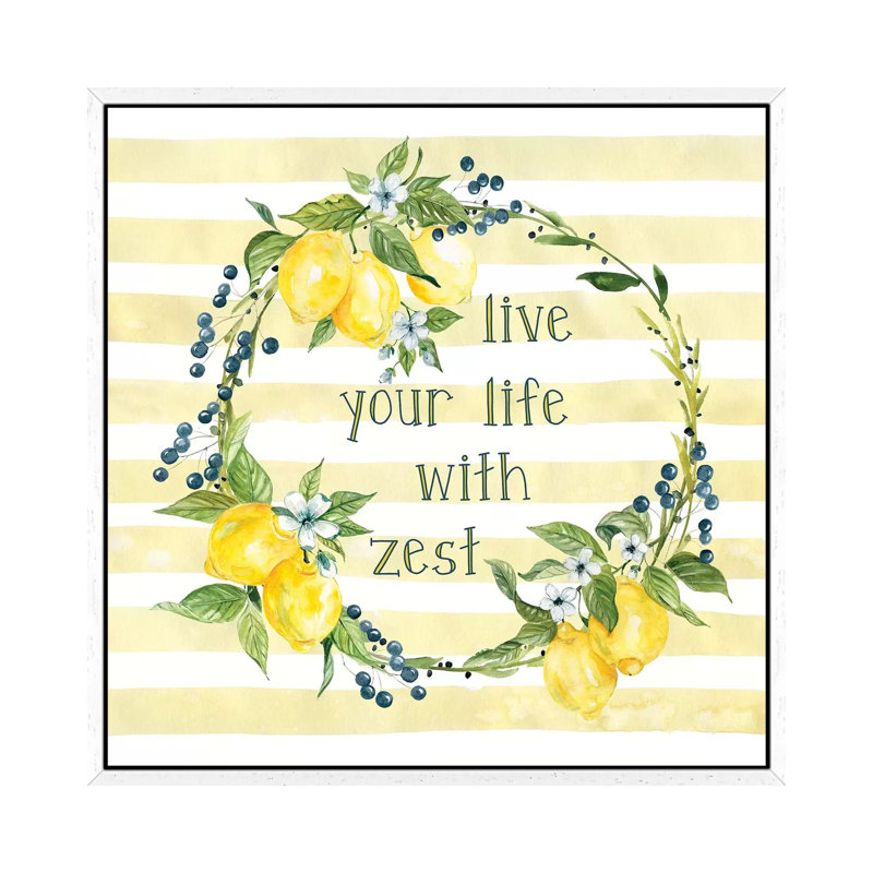Life With Zest by Carol Robinson - Print on Canvas, 93.98 cm H x 93.98 cm W, White Framed