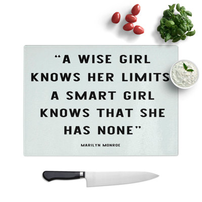 A Smart Girl Typography Chopping Board