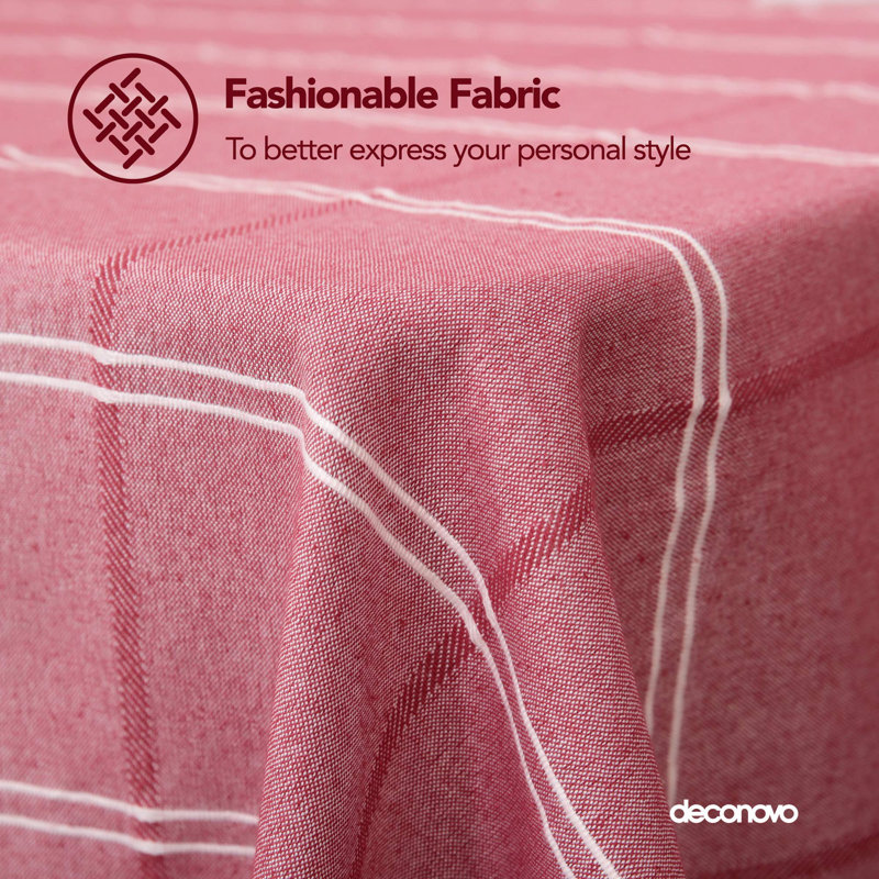 Tablecloths Square Poly-Cotton Blend Tassel Waterproof Fade Resistant Table Cover for Outdoor Picnic, Red