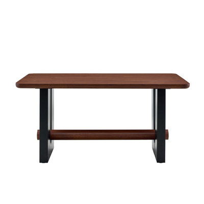 All-MDF Dining Table, Modern Compact Kitchen Table for Small Spaces, Sturdy Home/Apartment Dining Room Furniture with Sleek Two-Tone