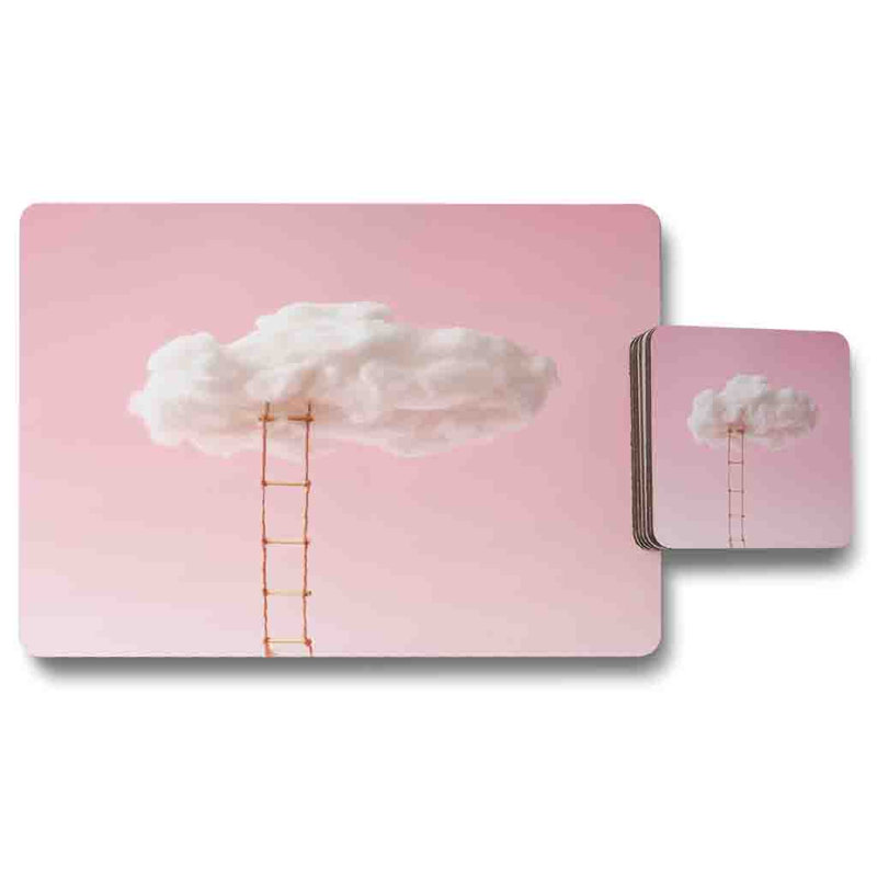 Morring Polyester Coated Hardwood Rectangle Placemat, Coaster