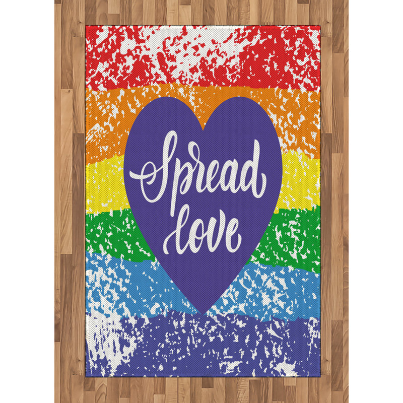 Tapis décoratif Pride Rainbow, Rectangle— 4 pi x 5 pi 8 po