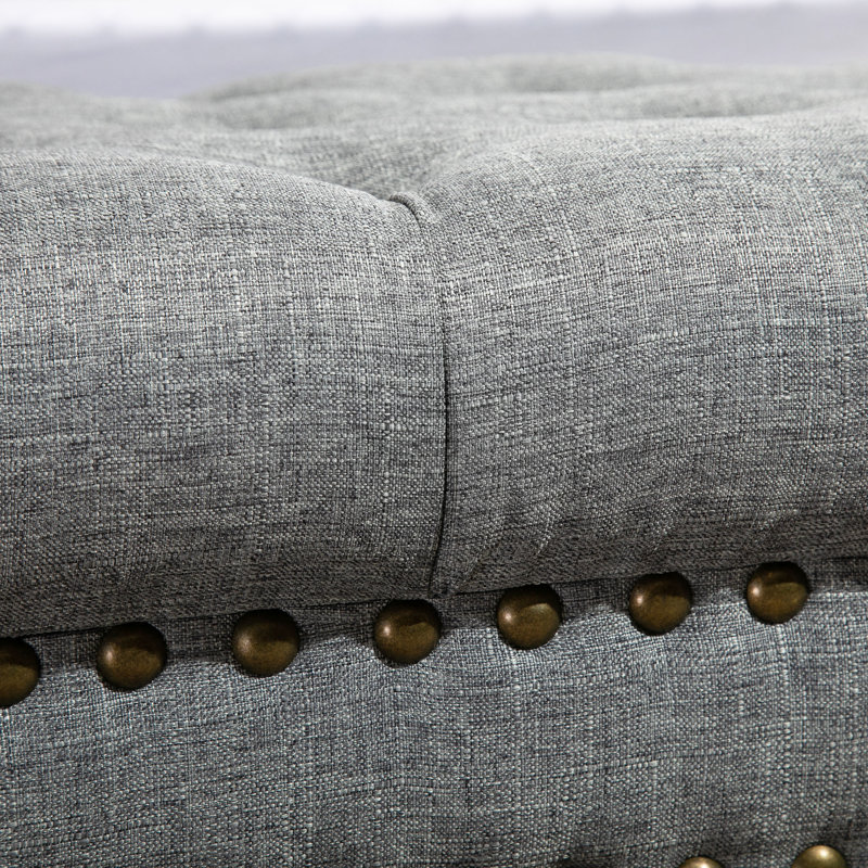 Savin Upholstered Bench, Grey