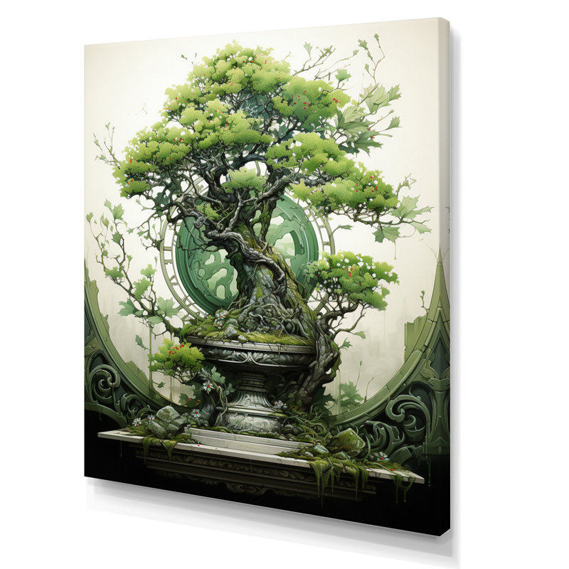 «Japon Art Serene Bonsai II», reproduction d'art sur toile florale, H 32 po x l 24 po x P 1 po, Toile tendue