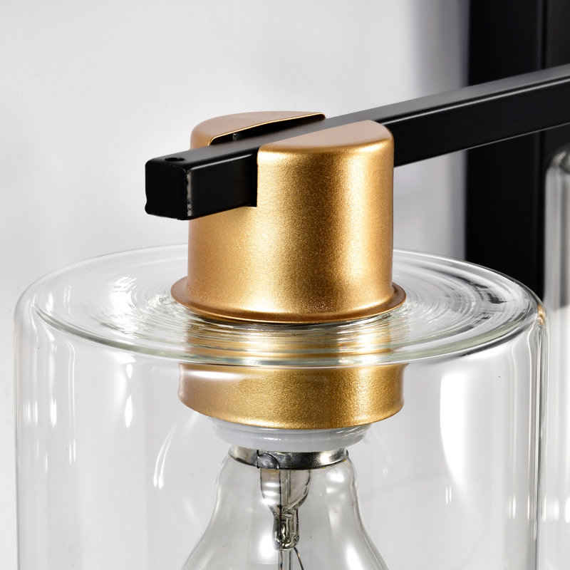 Modern 4- Bathroom Fixtures With Glass Shade, Vintage Charm For Over Mirror, Kitchen, Dinning Room, Bedroom, Hallway - Gold & Matte Black Breathtaking Ravishing
