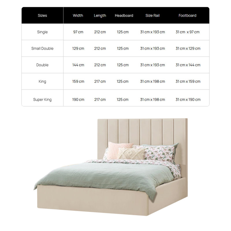 Alfie-John Upholstered Bed, Double (4'6), Grey