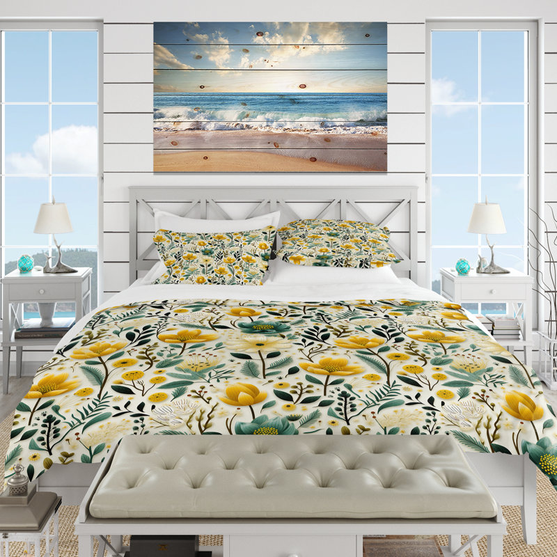 Ensemble de housse de couette Boho Botanicals Boho Greens, Housse de couette pour grand lit et 2 taies décor