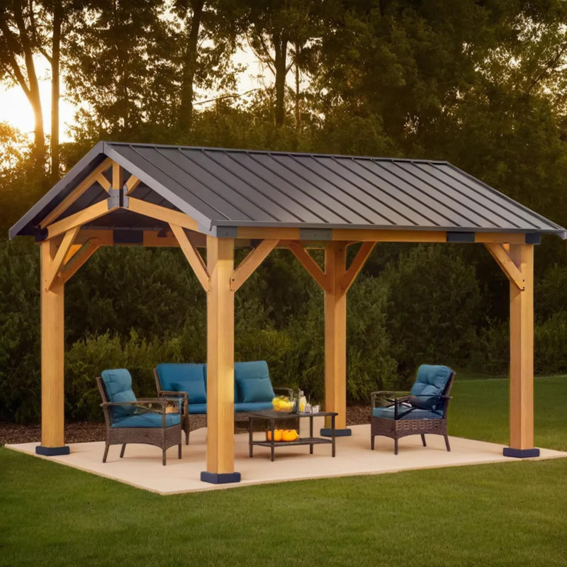 12 pi. L 10 pi. D Pavillon de jardin en bois massif