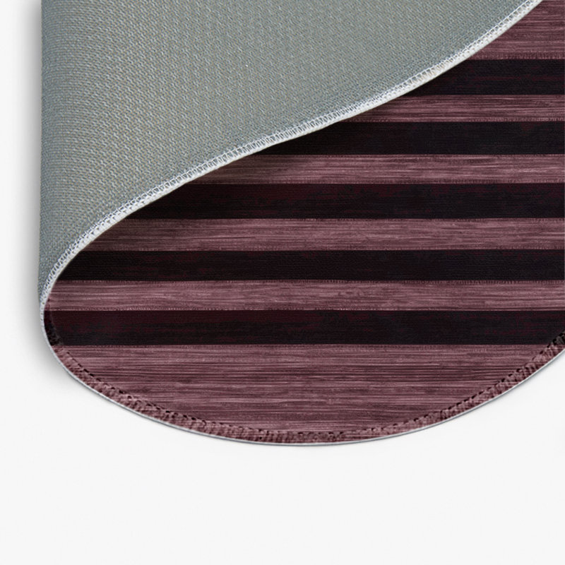 HorizontalStripes Brown Indoor and Outdoor Area Rug, Round 5'