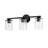 3-light 21 In. Matte Black/Brushed Nickel/Gold Vanity Light With Hammered Clear Glass Shades-276053946-300718101