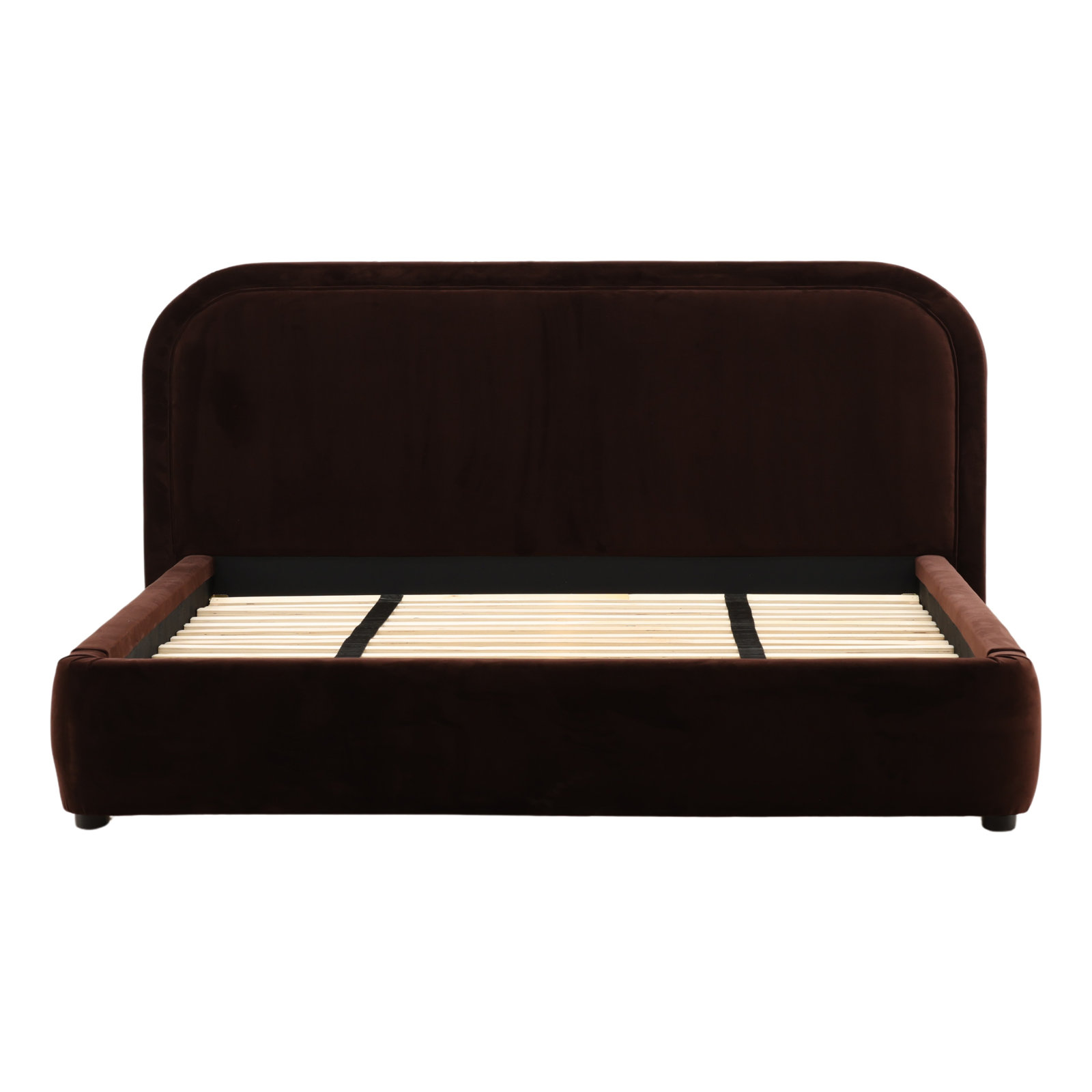 Paola Velvet Upholstered Bed, Eastern King, Chocolate
