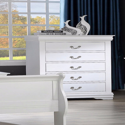 Commode de style contemporain à 5 tiroirs 1 tiroir Louis Philip