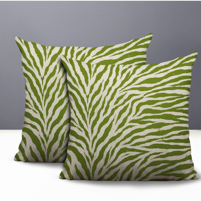 Oreiller réversible Jay Zebra, Chartreuse, 20x20
