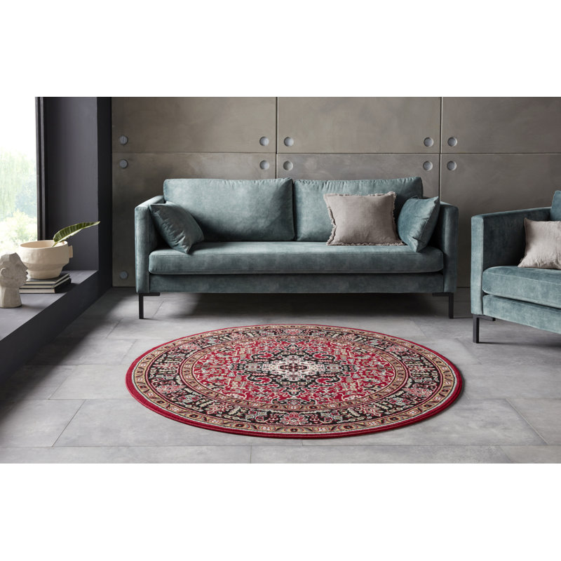 Skazar Isfahan Tufted Red Rug, Round 160cm