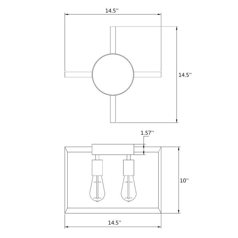 Anchoretta 3 - Light 14.57" Cube Flush Mount Ceiling Light