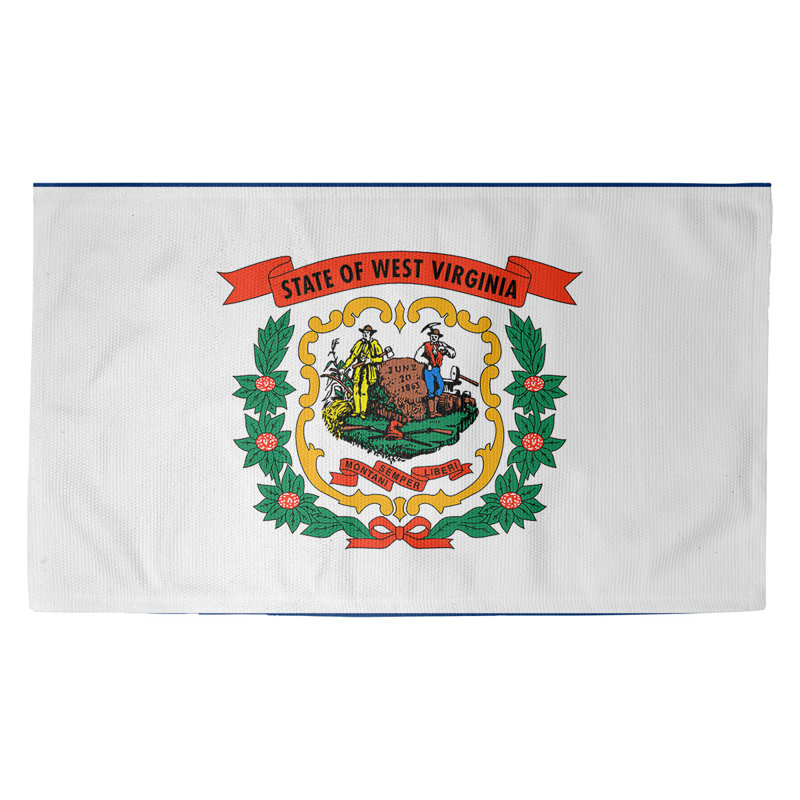 Tapis de porte d’intérieur west virginie flag Fawcett, Rectangle 5 pi 4,5 po x 7 pi 2 po