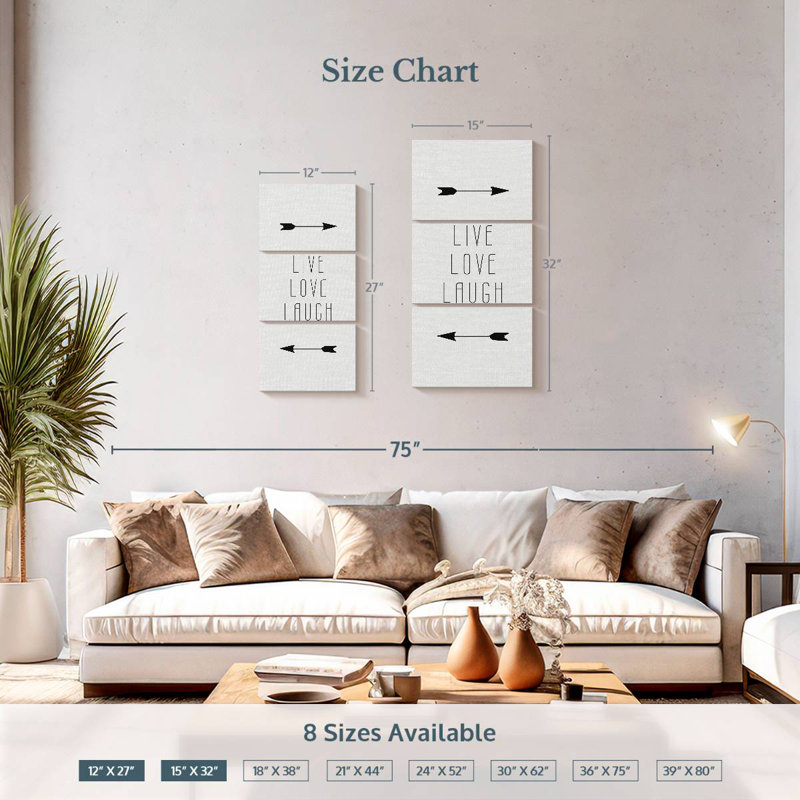 Signe «Live Love Laugh», H 27 po x l 12 po