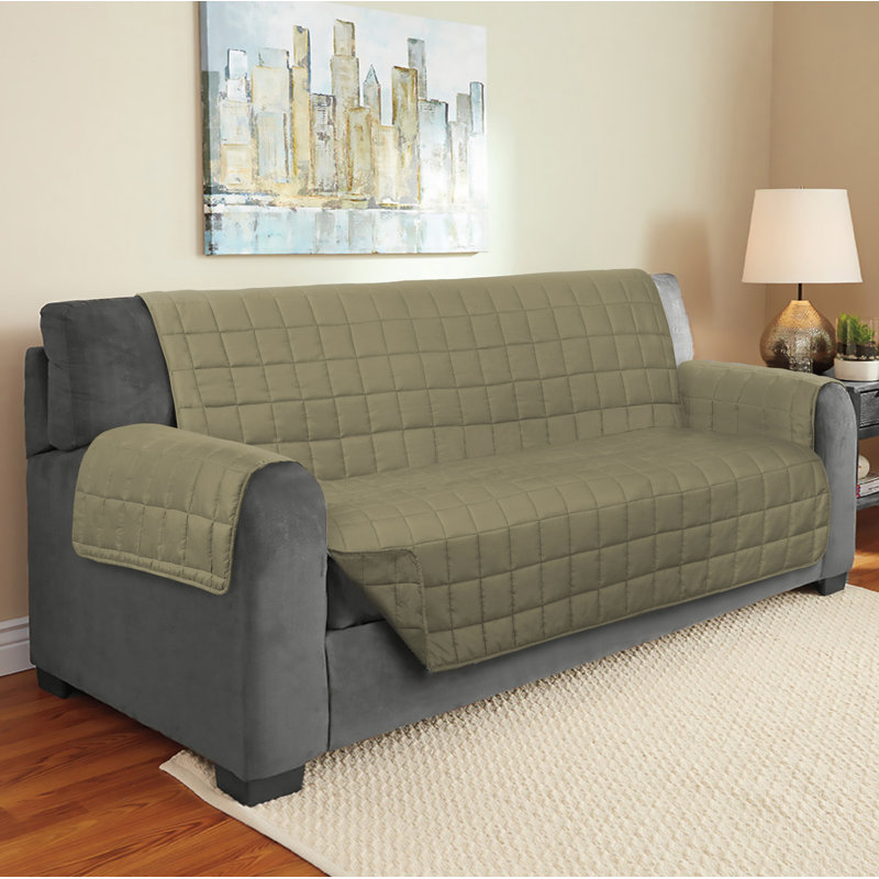 Housse pour canapé à coussin de boîte suède, Brun clair